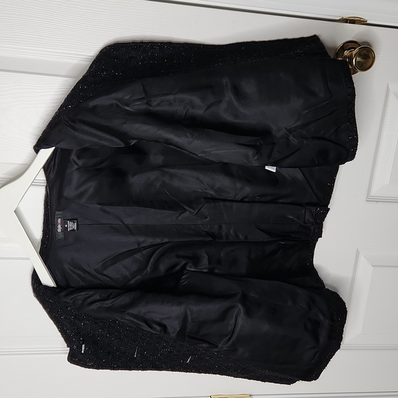Style & Co. Jacket blazer black sparkle lined size 18 New Years Eve party - Picture 6 of 8